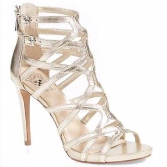 Vince Camuto Fantin Gladiator High Heels Gold size 6 - Picture 1 of 11